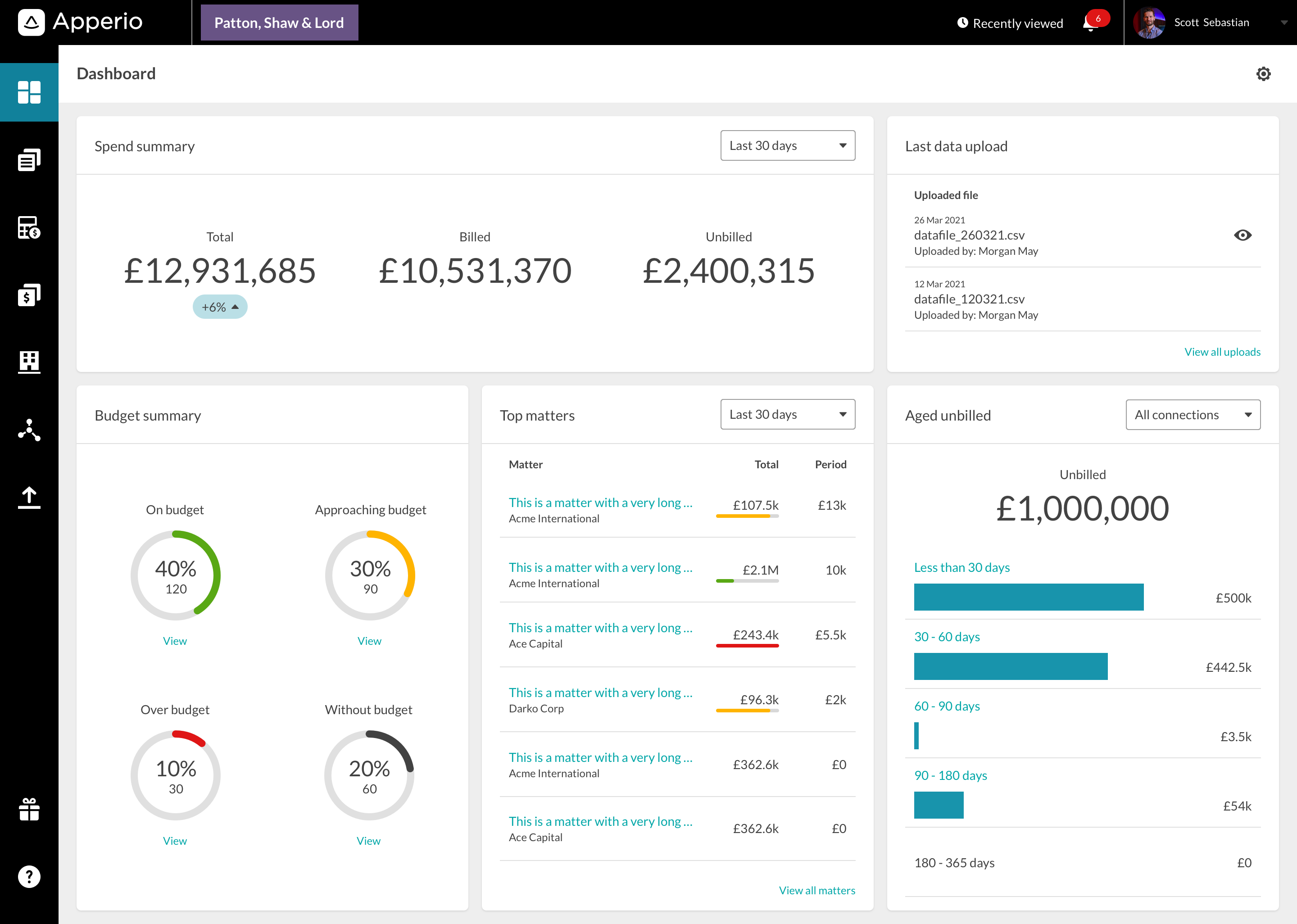 image of new law firm dashboard