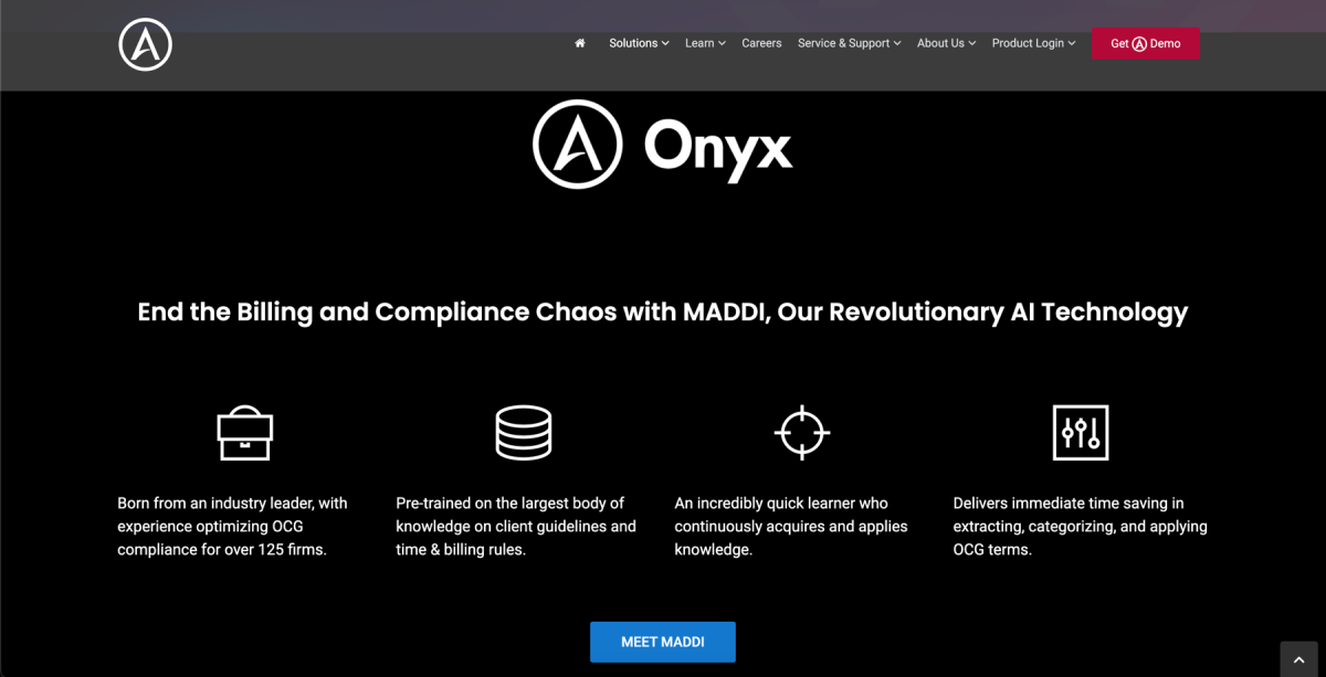Onyx Aderant screenshot