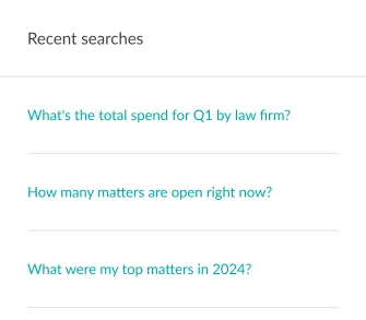 Insights - Recent searches