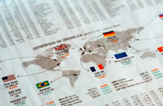 Map showing global financial data