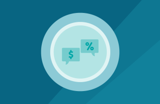 icon with dollar sign and percentage sign