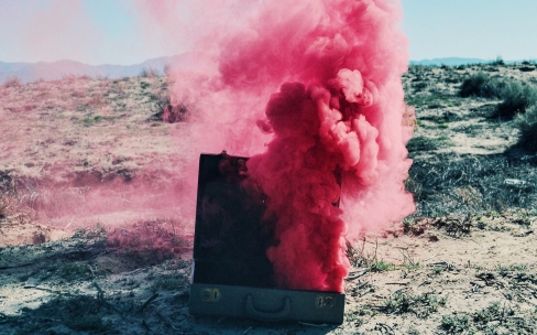 Smokebomb inside a briefcase