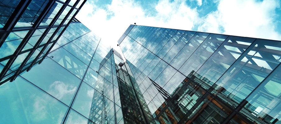 Glass skyscrapers